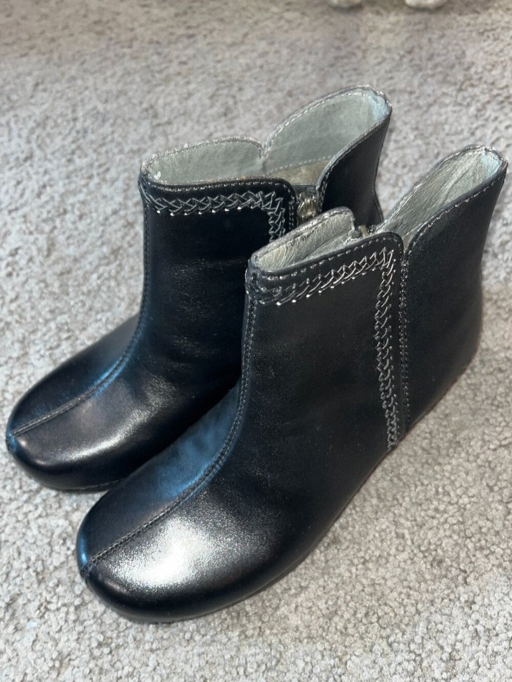 Dansko Denay Black Waterproof Whipstitch Ankle Leather Boots - Women's Size 38